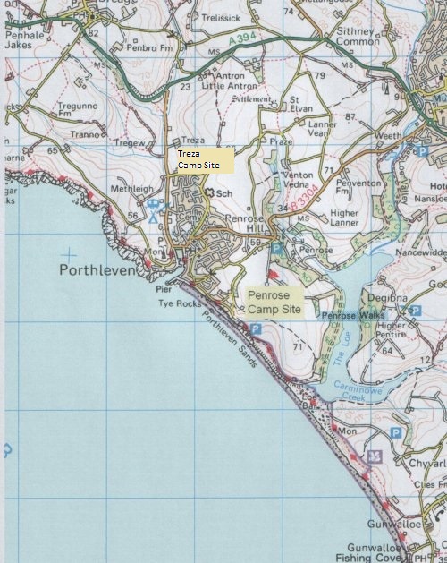 cornwall camping cornwall Porthleven Penrose Camp Site