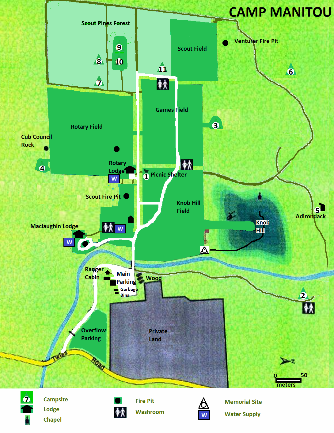 campmap Camp Manitou Scout Camp