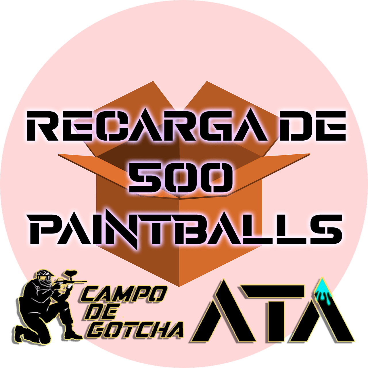 Recarga de 500 Paintballs Campo de Gotcha ATA