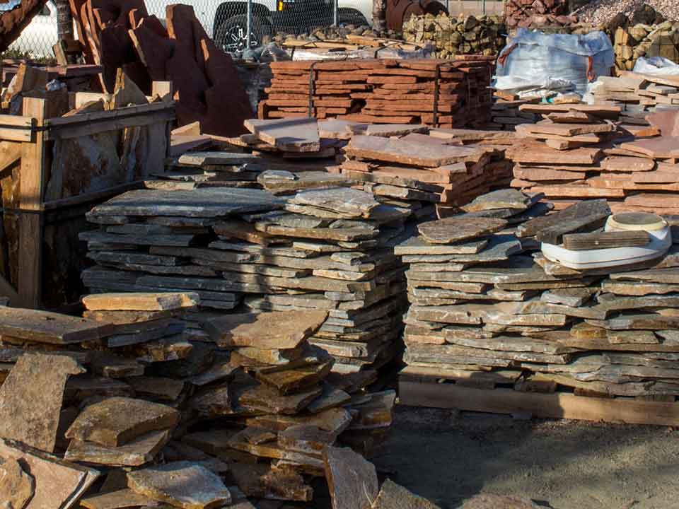 Blue rock landscape materials stocks flagstone