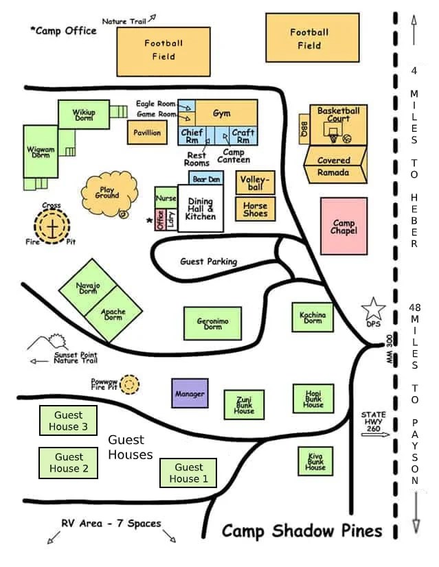Maps Camp Shadow Pines Heber Arizona