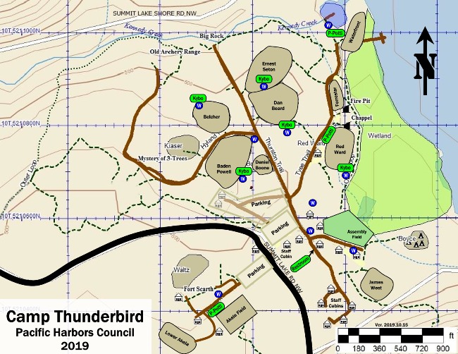 Camp Thunderbird Map Program Facilities From Camp Thunderbird BSA