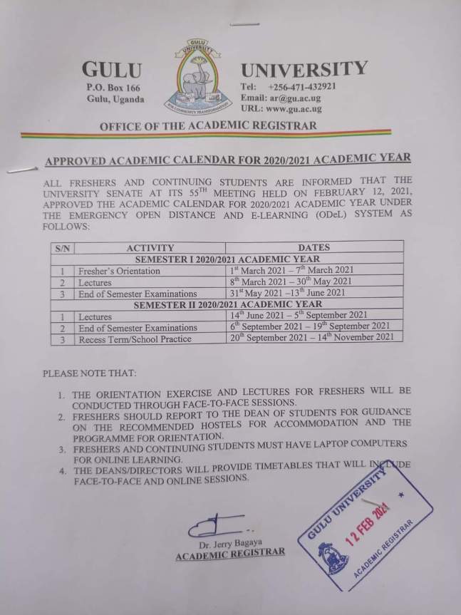 Gulu University releases campus reopening dates Campus Bee