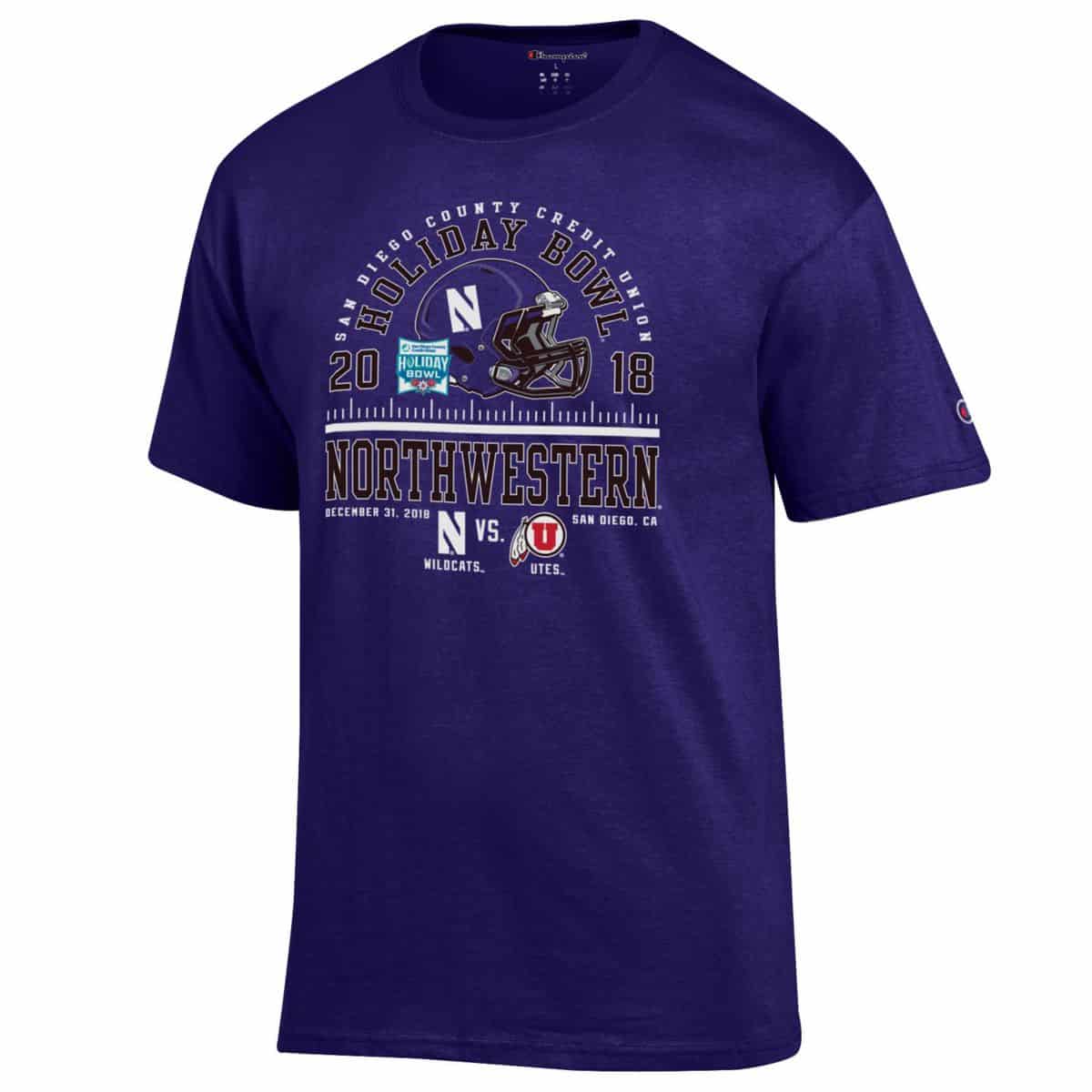 Northwestern University Wildcats Holiday Bowl Youth Short Sleeve Tee