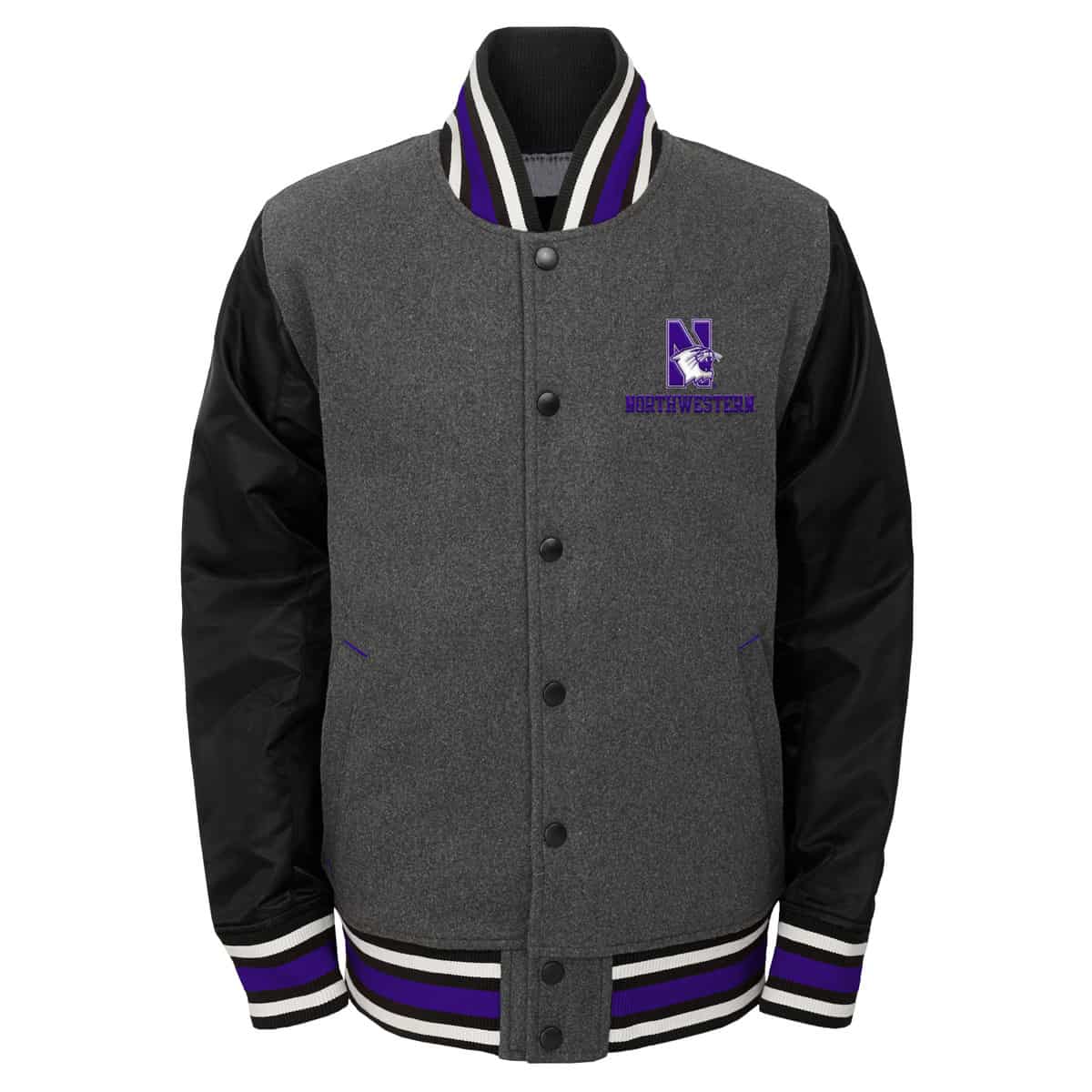 Northwestern Wildcats Men’s Quilt Lined Letterman Style Jacket