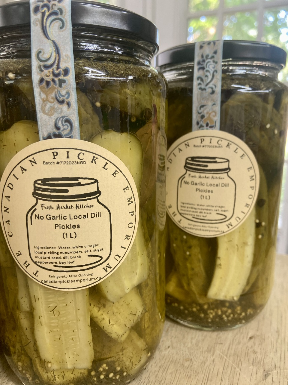 No Garlic Local Dill Pickles (GlutenFree/Keto/Vegan) (1 L) The Canadian Pickle Emporium