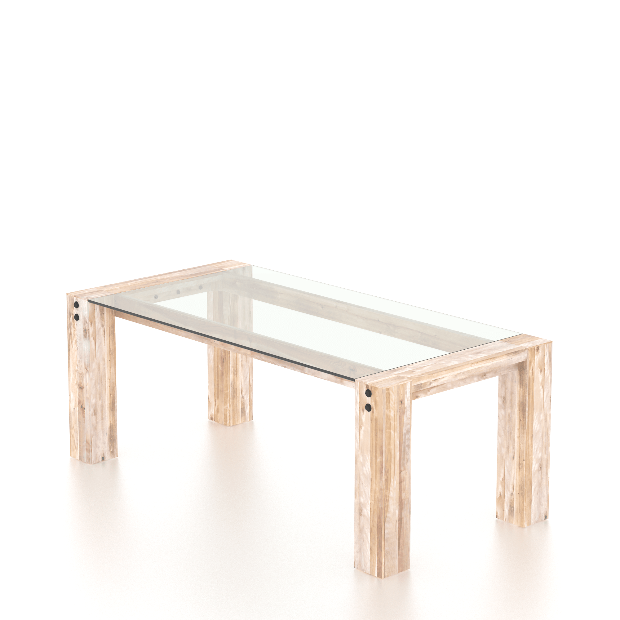 Rectangular Glass Table Legs LN Canadel