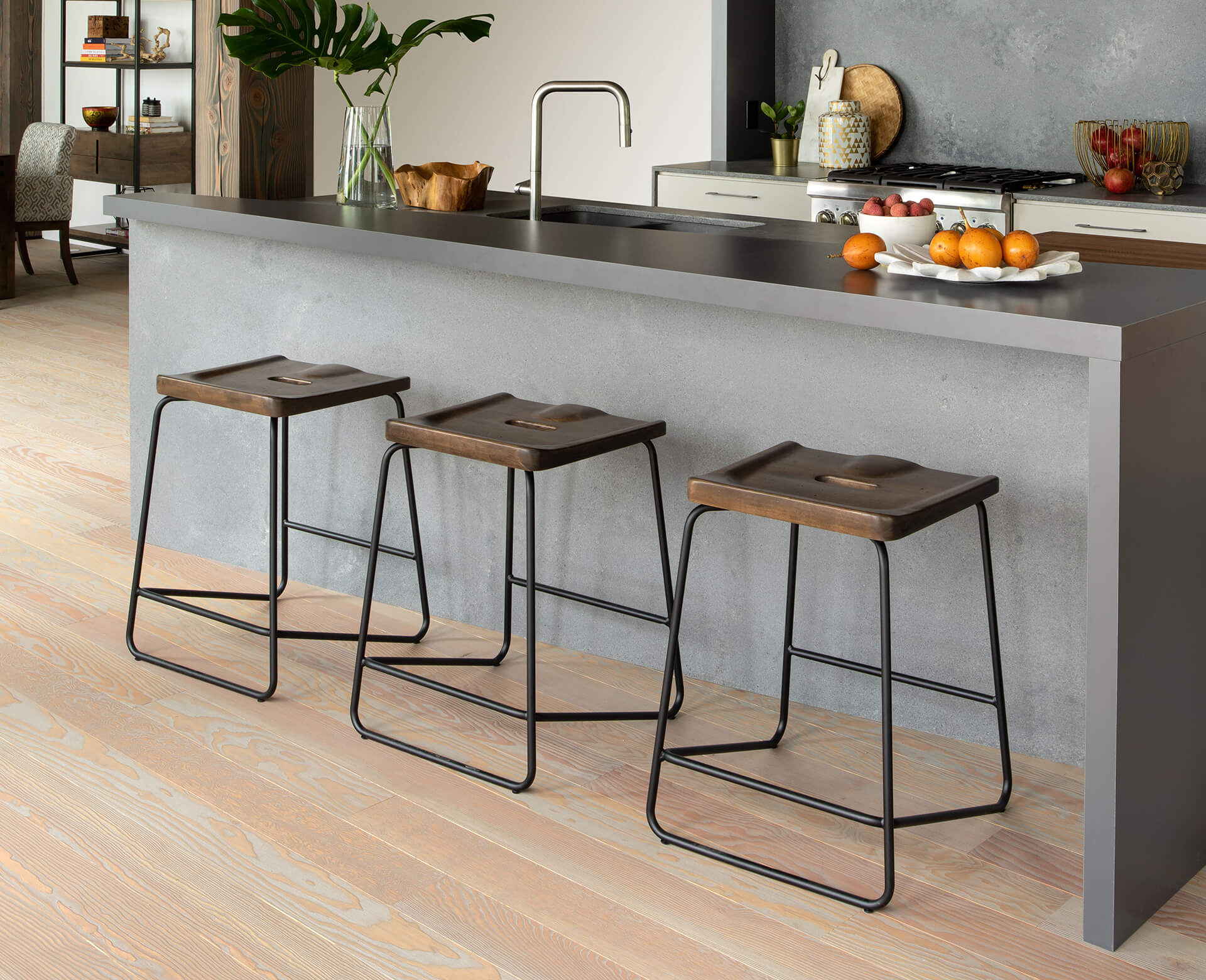 Wood stools Counter, island kitchen Canadel