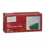 Home Collection 50Mini Indoor Twinkling Christmas Lights, Clear