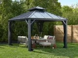 CANVAS Skyline Aluminum &amp, Galvanized Steel Frame, Hard Top Gazebo, 10