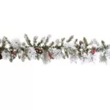 NOMA Prelit Berry Flocked Garland, 9ft Canadian Tire