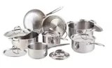 PADERNO Canadian Stainless Steel Cookware Set with Bonus Fry Pan, 13pc
