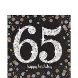 Sparkling Celebration 65th Birthday Lunch Napkins, 16pk Party City