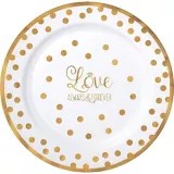 Sparkling Gold Wedding Premium Plastic Dinner Plates, 10pk Party City