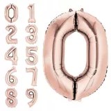 Rose Gold Number Balloon, 34in Party City