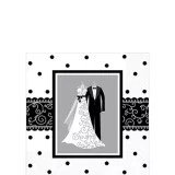 Black & White Wedding Beverage Napkins, 16pk Party City