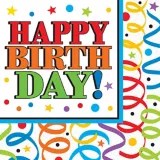 Colourful Birthday Napkins, 16pk Party City