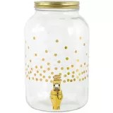 Metallic Gold Polka Dot Drink Dispenser Party City