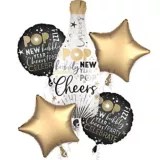 Champagne Bottle New Year's Eve Balloon Bouquet, 5pc Party City