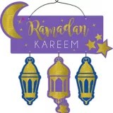Glitter Ramadan Kareem Stacked Sign Party City
