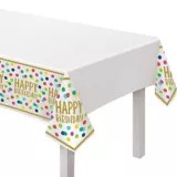Multicolour Happy Dots Birthday Plastic Table Cover Party City