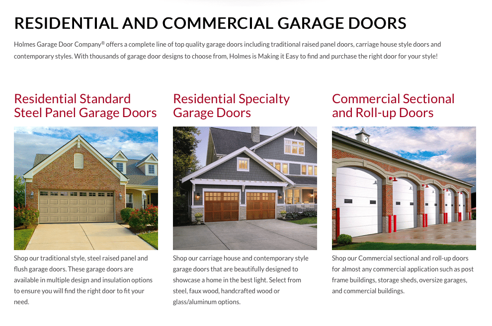 Residential & Commercial Garage Doors by Holmes & Canadoor