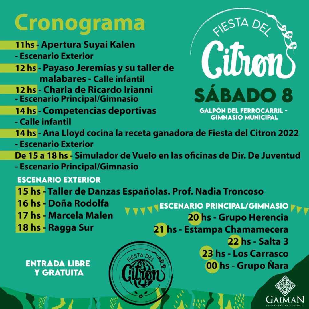 Fiesta del Citrón 2023 cronograma completo de acividades Canal12