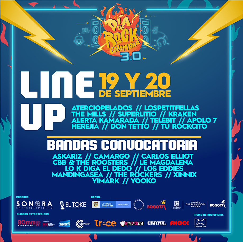 Día del Rock Colombia 3.0 en realidad virtual cartel y boletería