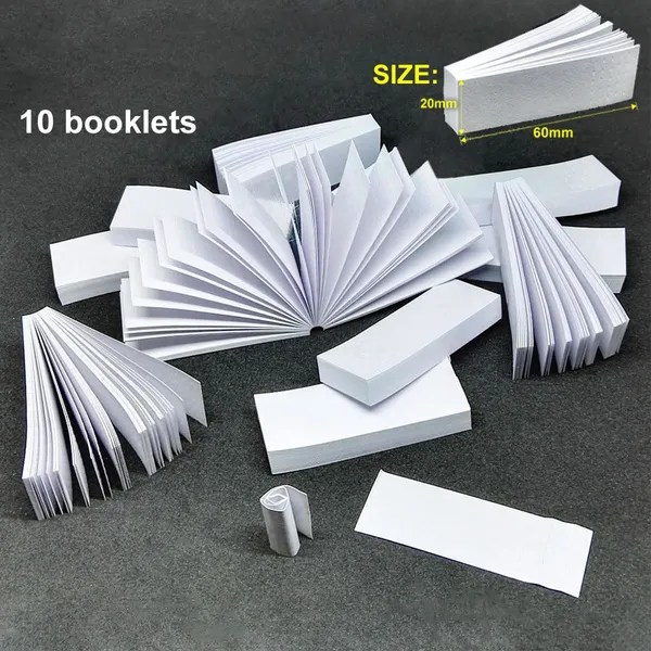 10 Booklets Rice White Rolling Filter Tips Papers Perforated Rolling