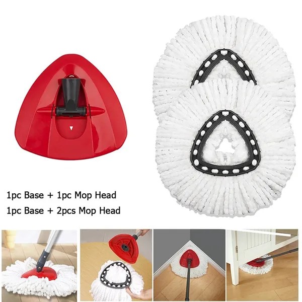 Spin Mop Replacement Head with Rotating Mop Base Compatible with O