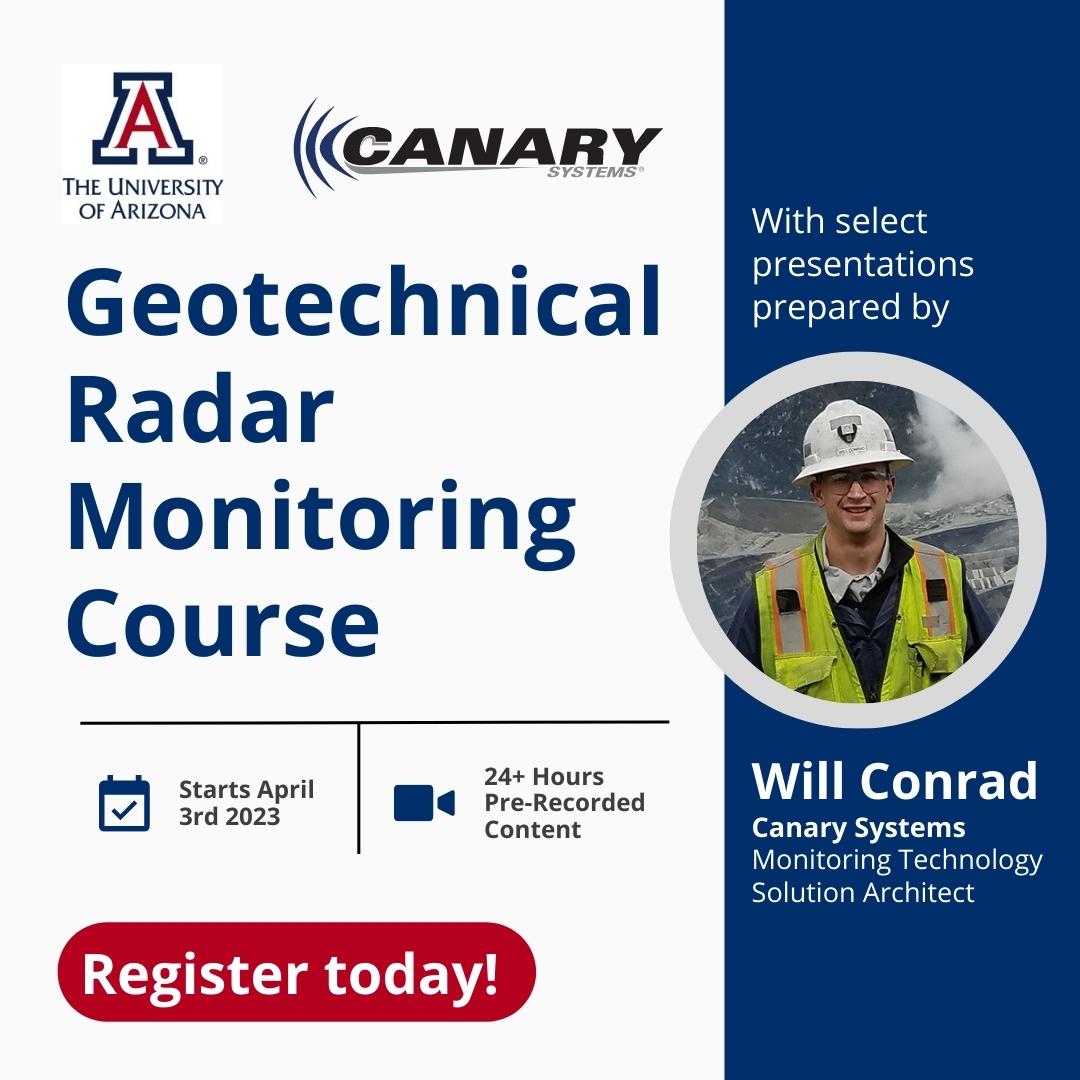 Geotechnical Radar Monitoring Course 2023 Canary Systems