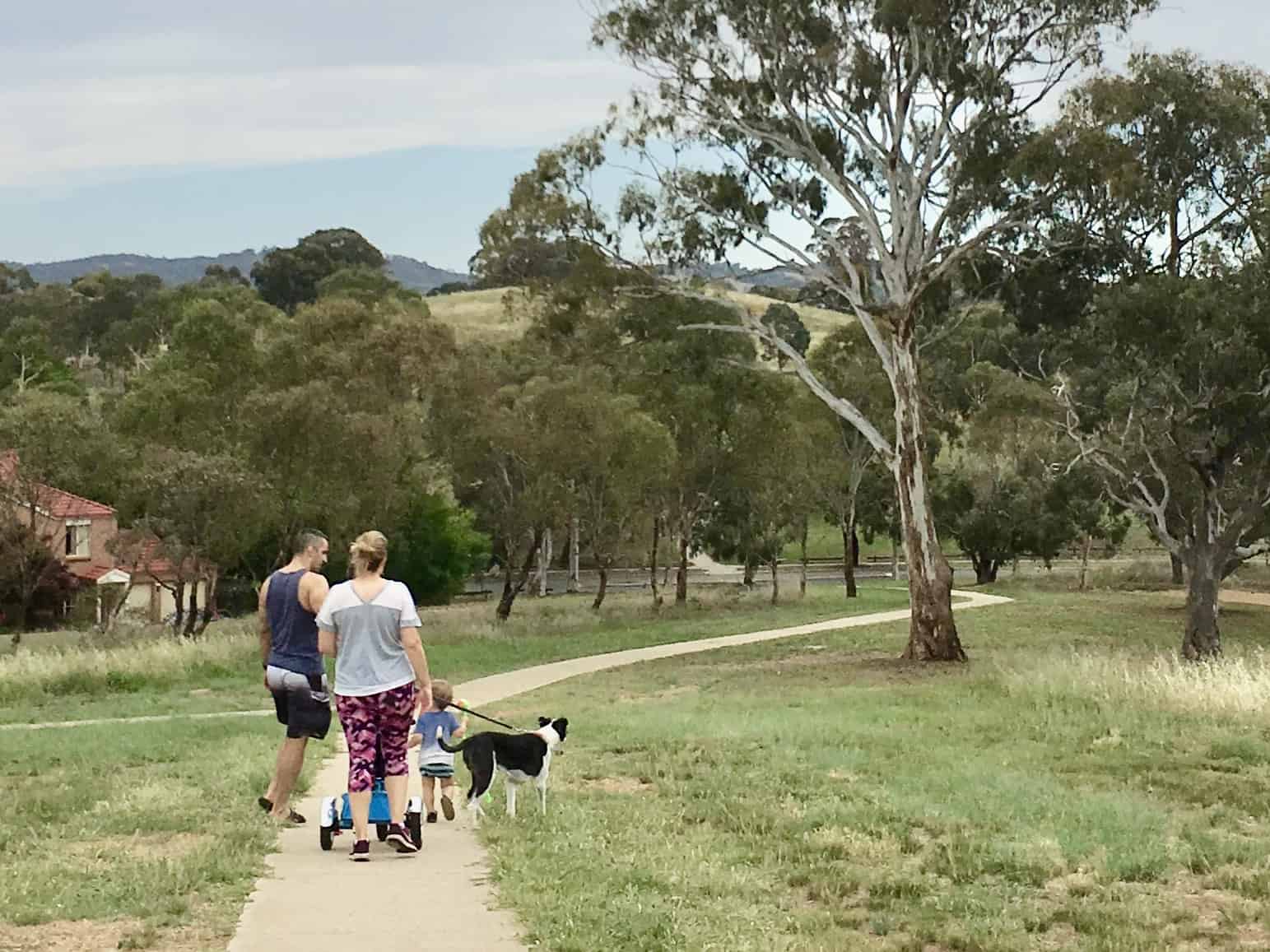 Canberra pram friendly dog walks Canberra Dog Walks