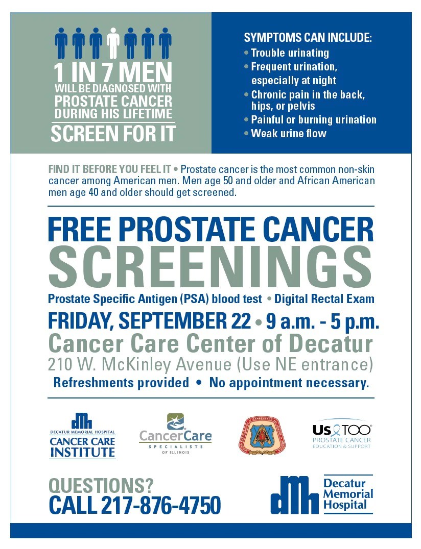 Free Prostate Cancer Screenings Cancer Care Specialists