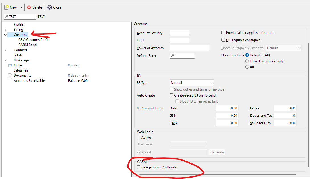 CARM FAQ Candata Customs Flow