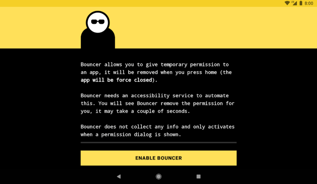 Can you grant temporary permissions to an Android app? How?