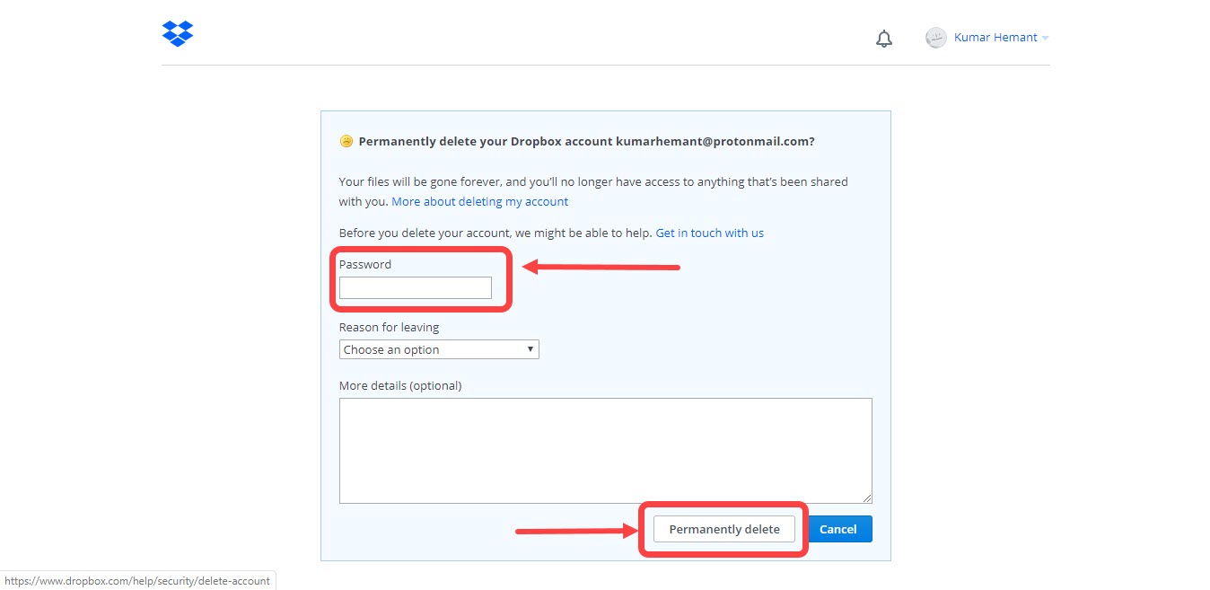 How to delete Dropbox account? Candid.Technology