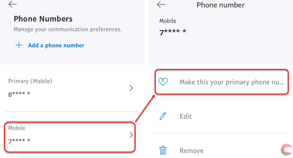 How to change the phone number on Paypal?