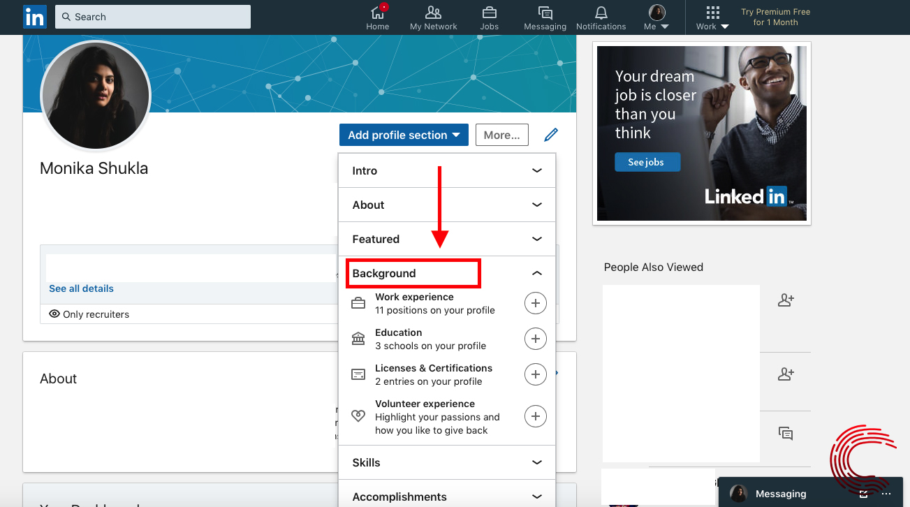 How to add certificates and licenses in LinkedIn?