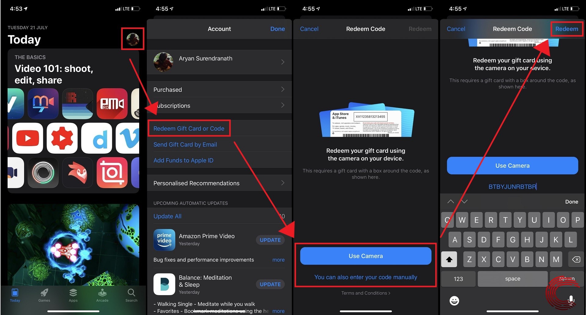 How to redeem codes on App Store?