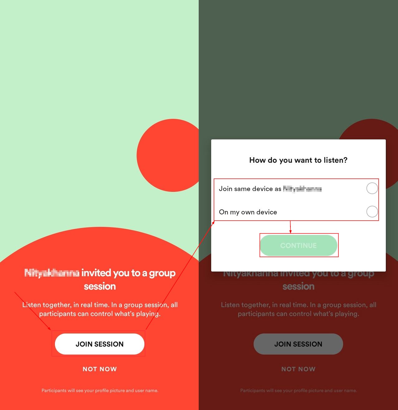 How to set up a group session on Spotify?
