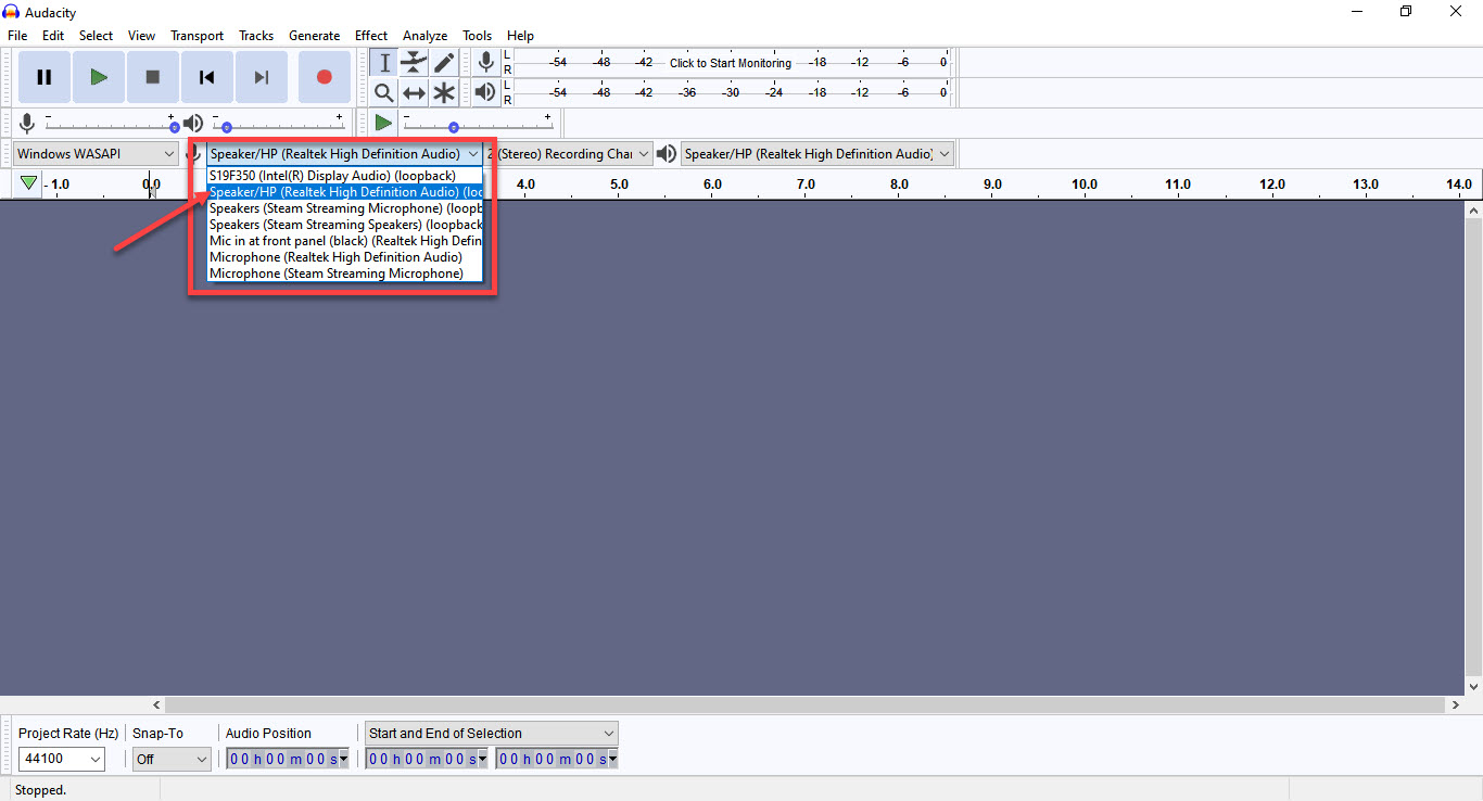 How to record desktop audio using Audacity?