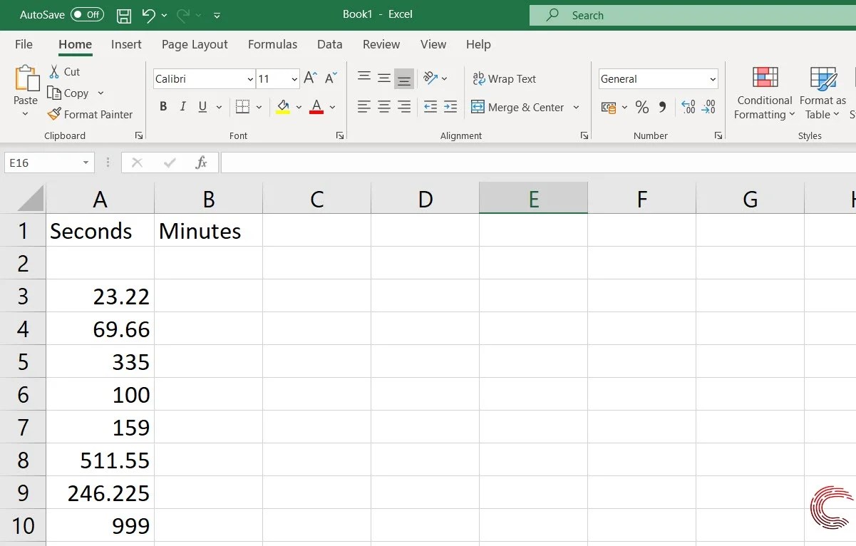 How to convert Seconds to Minutes in Excel?