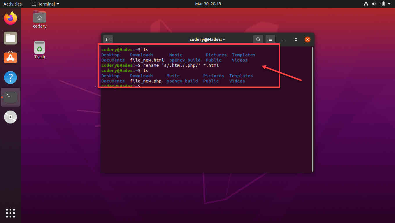 How to rename a file in Linux?