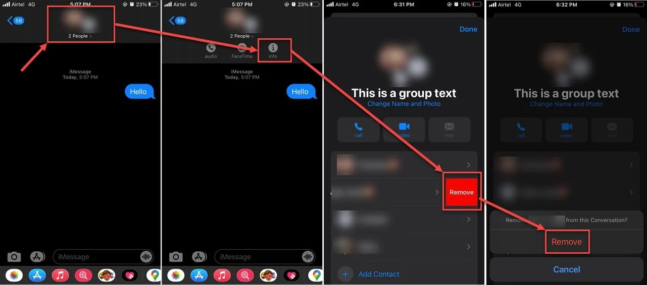How to remove yourself from a group text on iPhone?