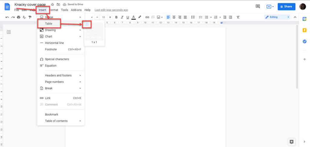 How to make a cover page in Google Docs?