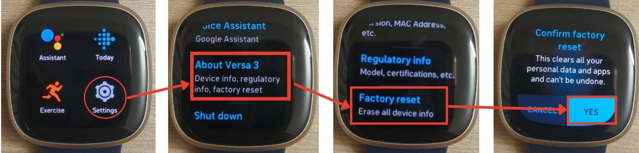 How to reset Fitbit Versa?