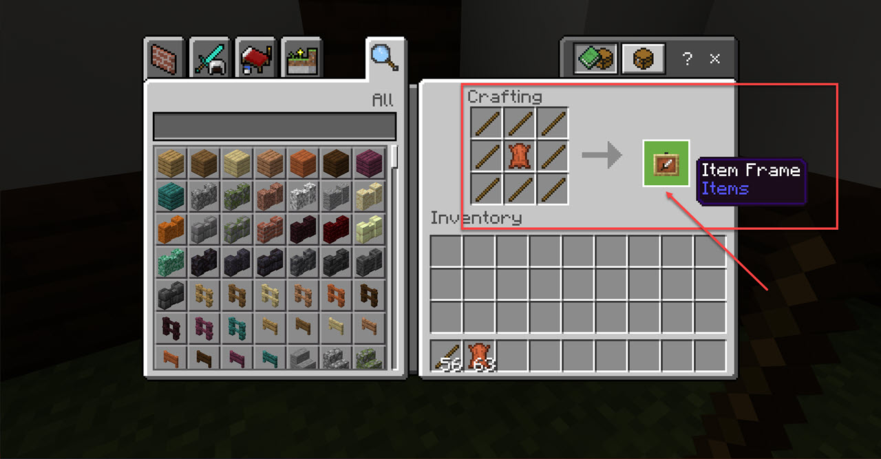 How to make a picture frame in Minecraft?