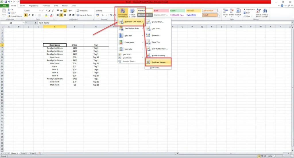 How to highlight duplicates in Excel?