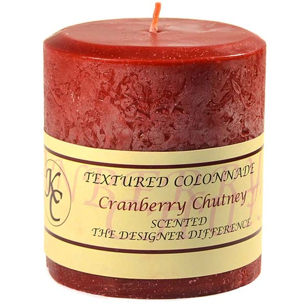 Textured 4 x 4 Cranberry Chutney Pillar Candles CandlesWholesalers