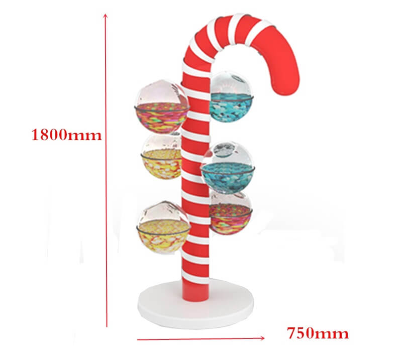 Giant Candy Cane Decorative Candy Bowl Display Stand Candy Store Lollipop Ornament For Sale